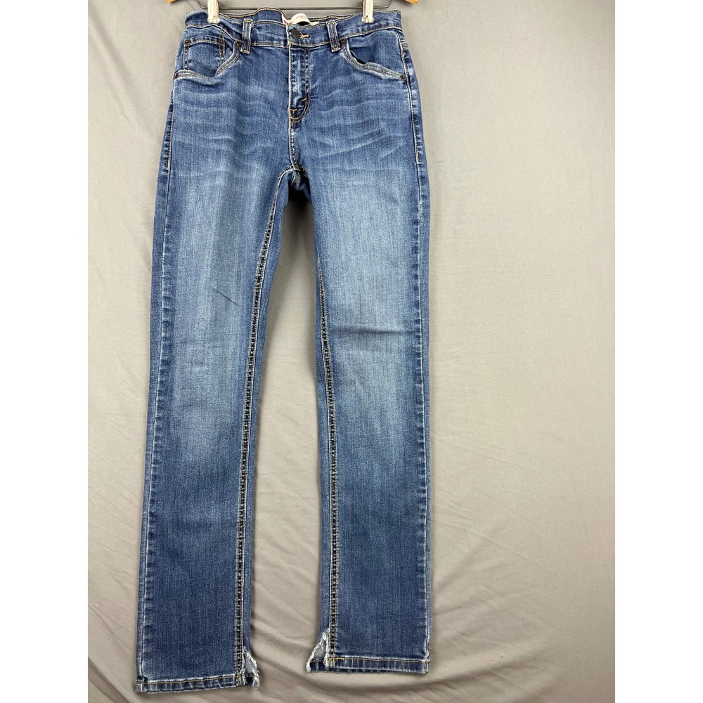 Levi's Jeans Kids Size 18 Reg 511 Slim Blue Performance Denim Frayed Good